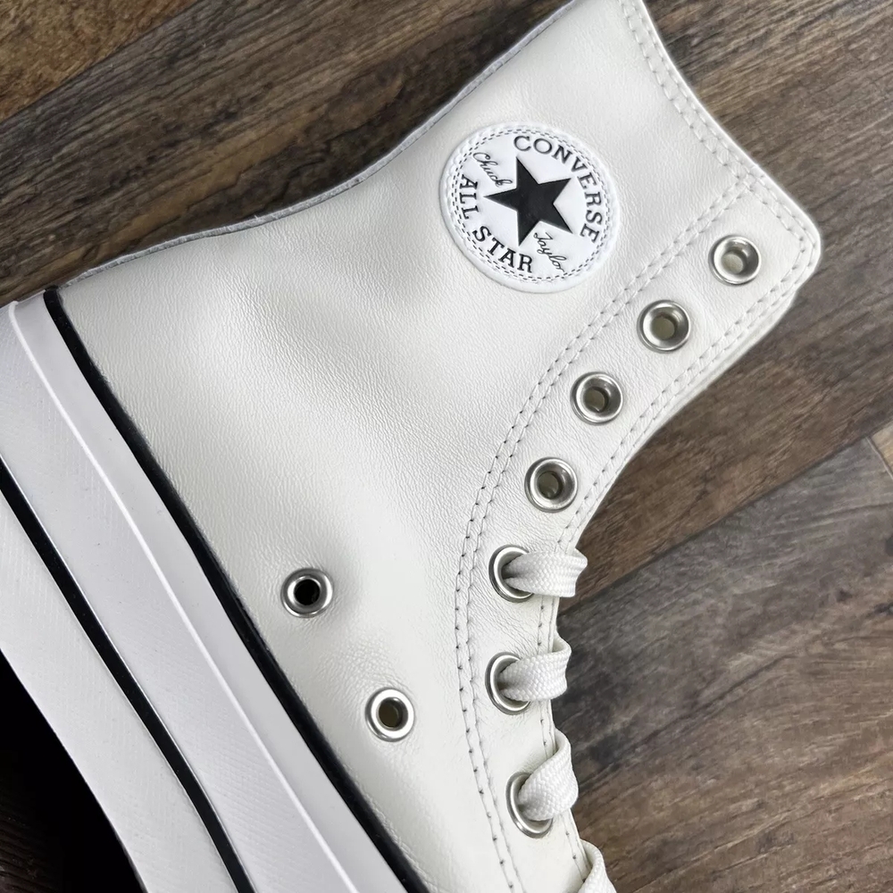 Converse White High-Top Leather Sneakers - Picture 10 of 12
